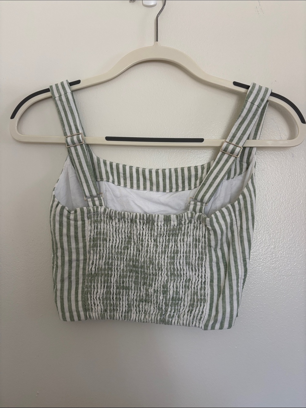 Abercrombie & Fitch Green and White Striped Crop Tank - Picture 3 of 3